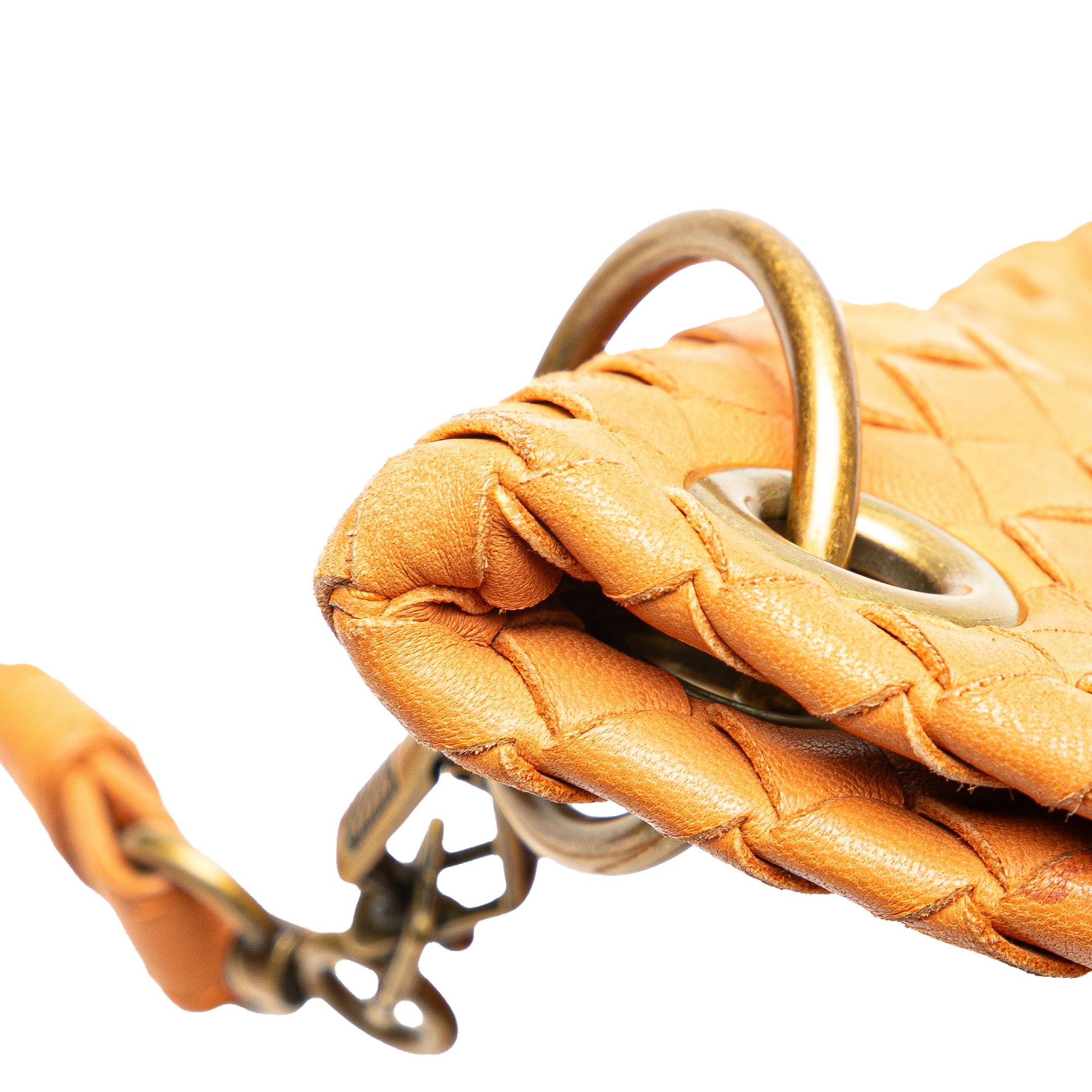 Bottega Veneta | Pre-Owned Leather Intrecciato Crossbody | Orange