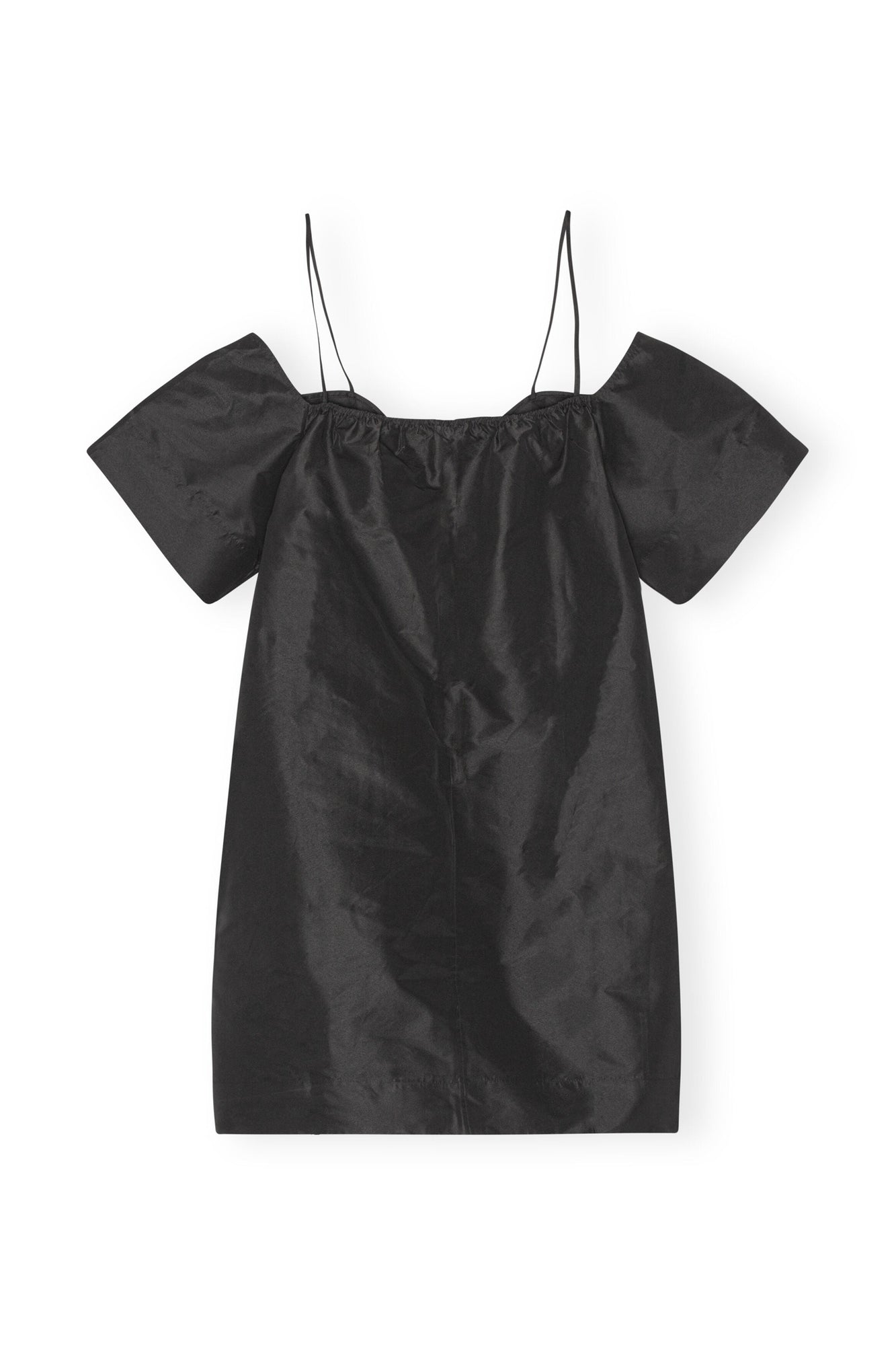 Taffeta Mini Dress | Black