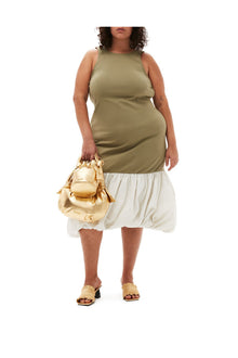 Taffeta Mix Open Back Dress | Aloe