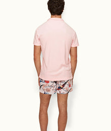 Terry Towelling Tailored Fit Organic Cotton Towelling Resort Polo Shirt | Rose