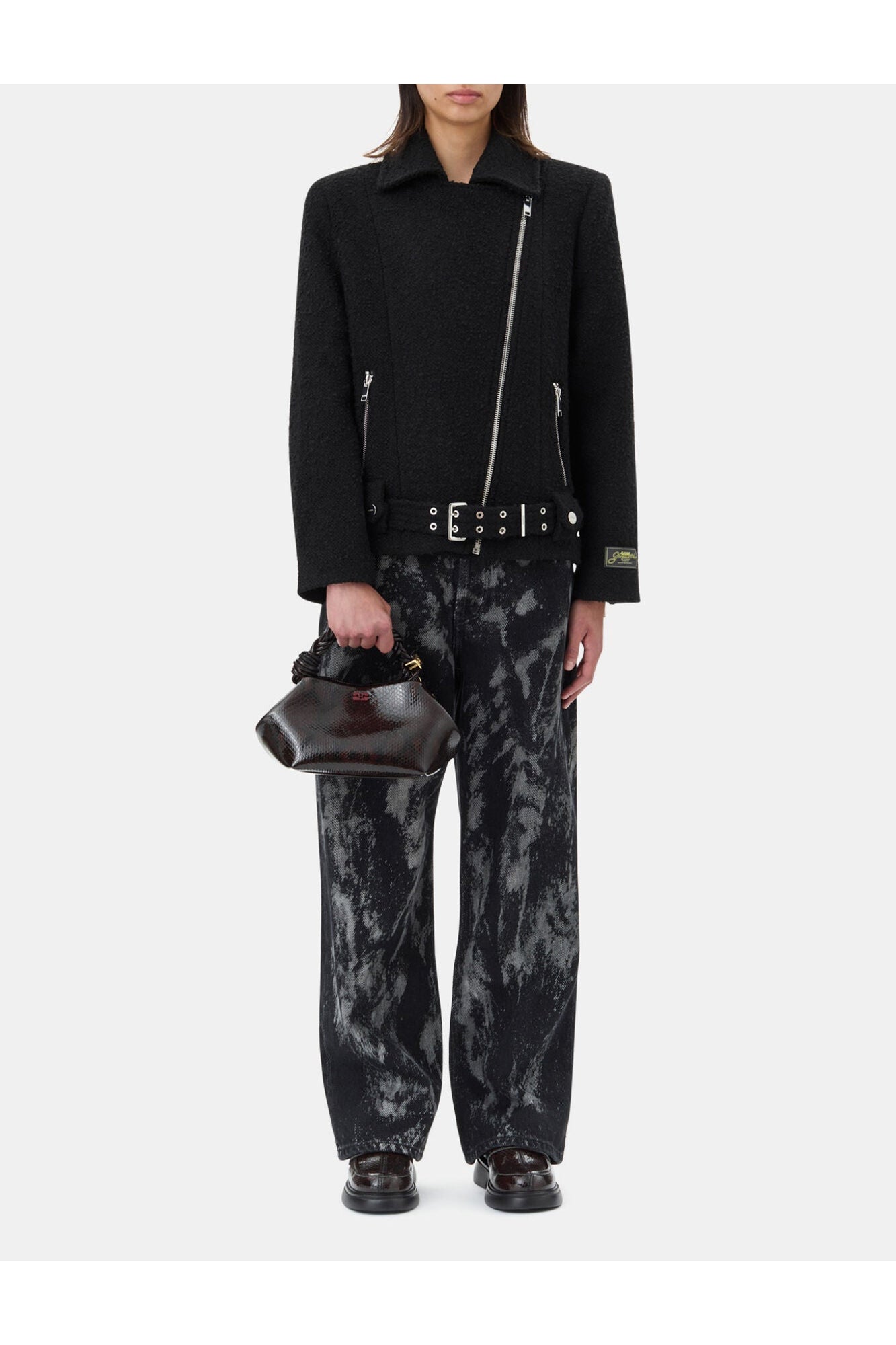 Textured Boucle Wool Jacket | Black