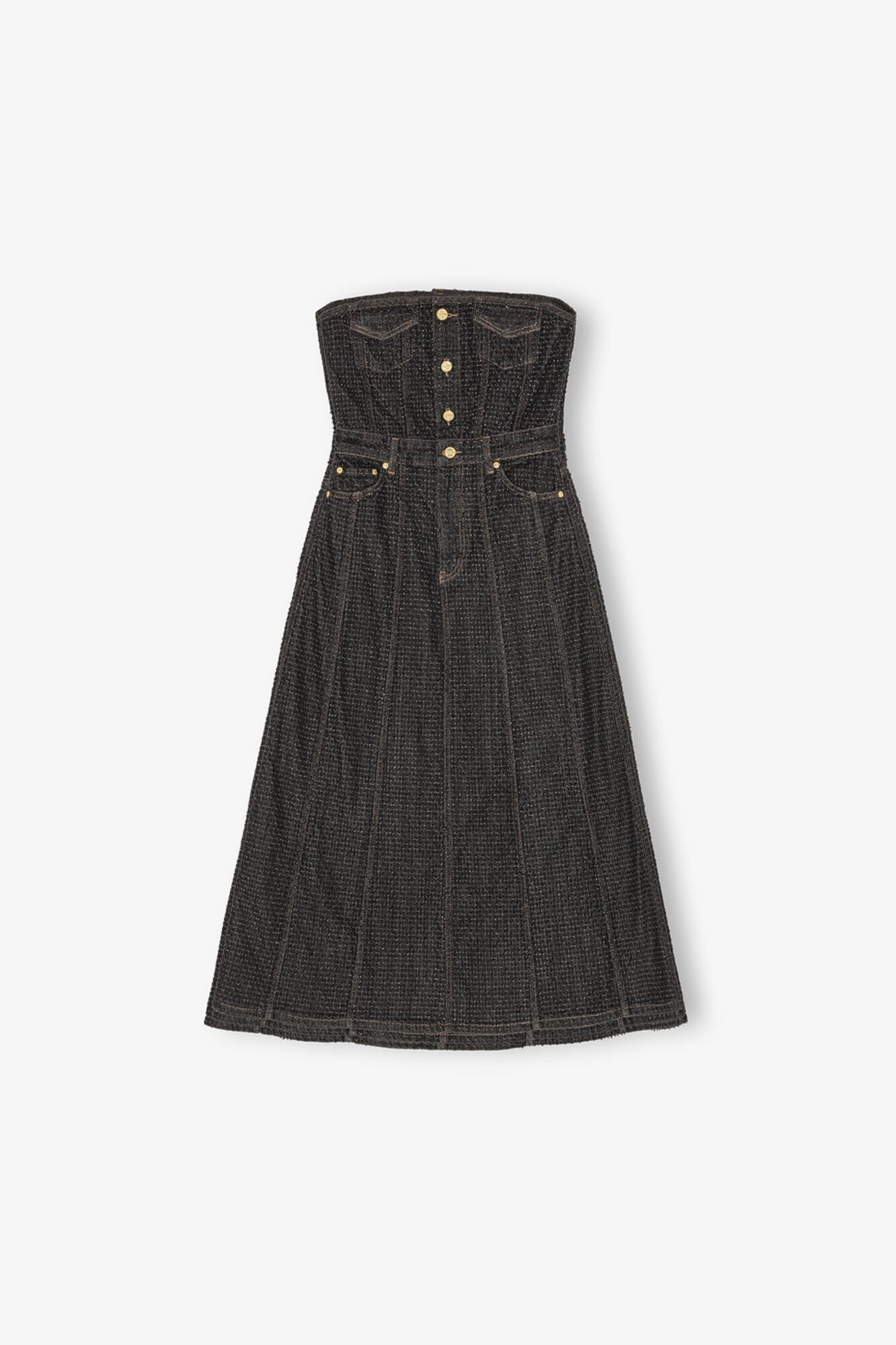 Textured Midi Dress | Black