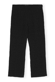 Textured Suiting Cropped Trousers | Black