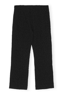 Textured Suiting Cropped Trousers | Black