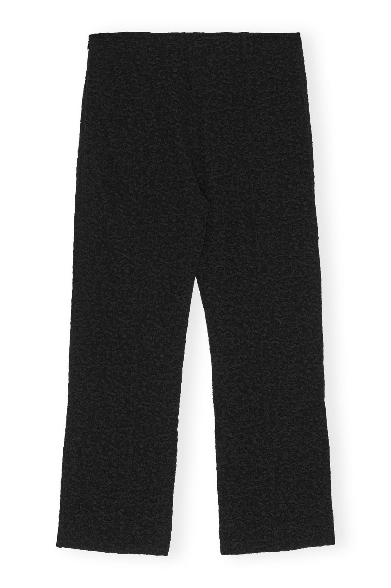 Textured Suiting Cropped Trousers | Black