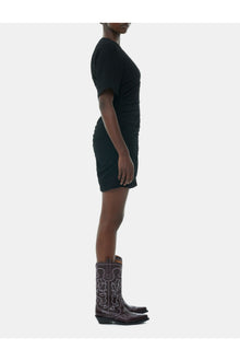 Textured Suiting Mini Dress | Black