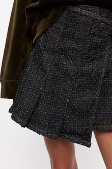 Textured Wrap Skirt | Black