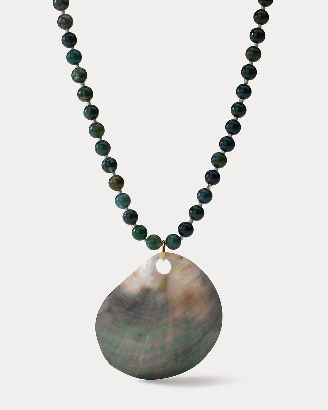 The Mallorca Shell Pendant Necklace | Rhodium-Plated Silver