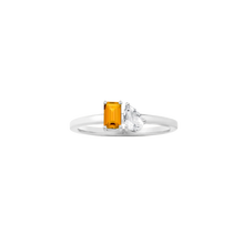 Toi et Moi Gemstone Mini Classic Ring - Citrine & White Topaz Vermeil White Gold First