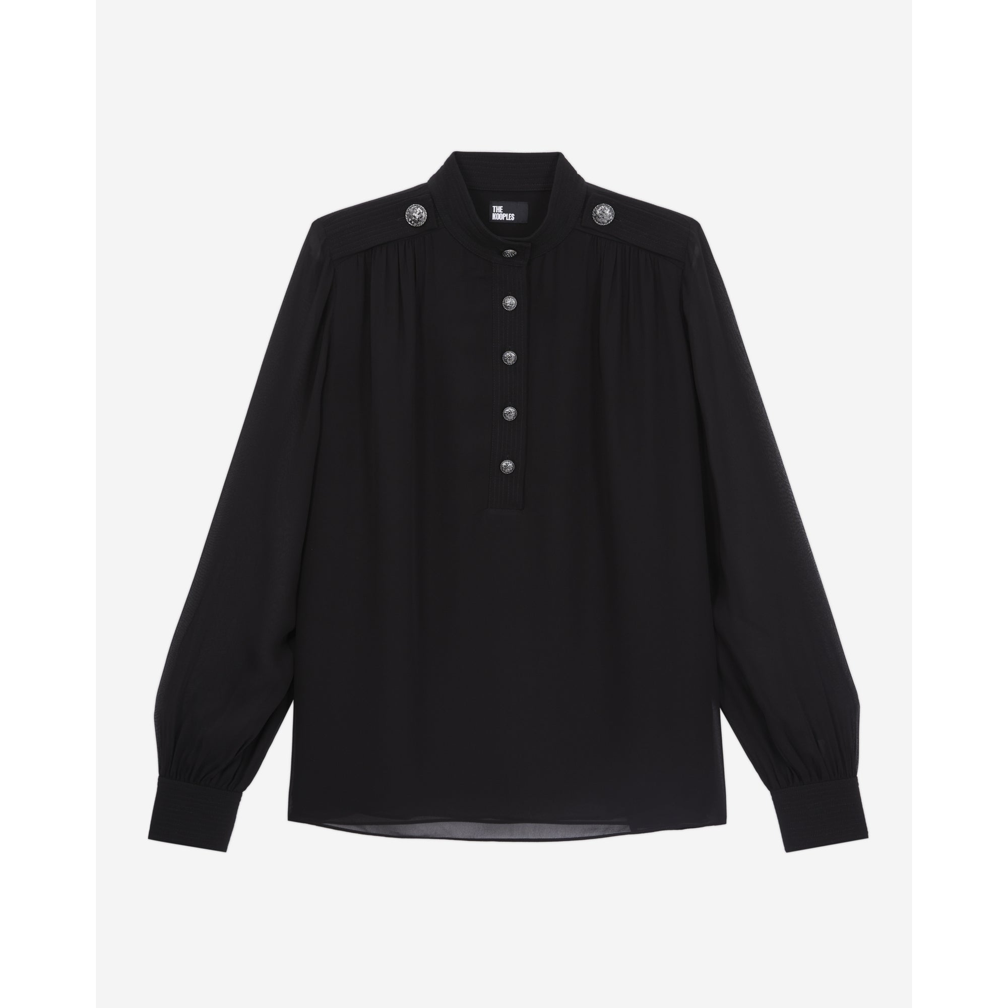 Top With Bijou Buttons | Women | Black