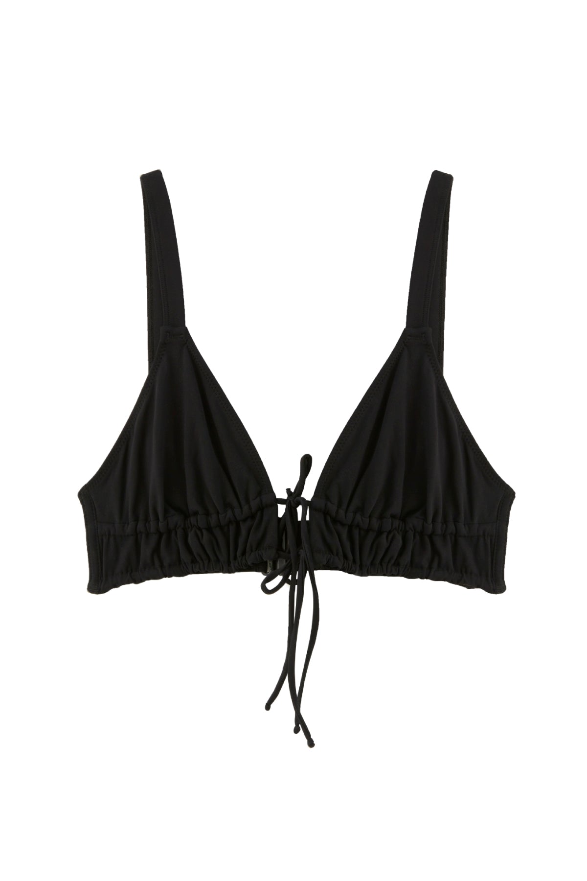 Tori Triangle Tie Detailed Bikini Top | Black