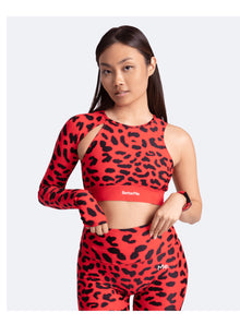 Trendy One-Shoulder Top | Red Leo
