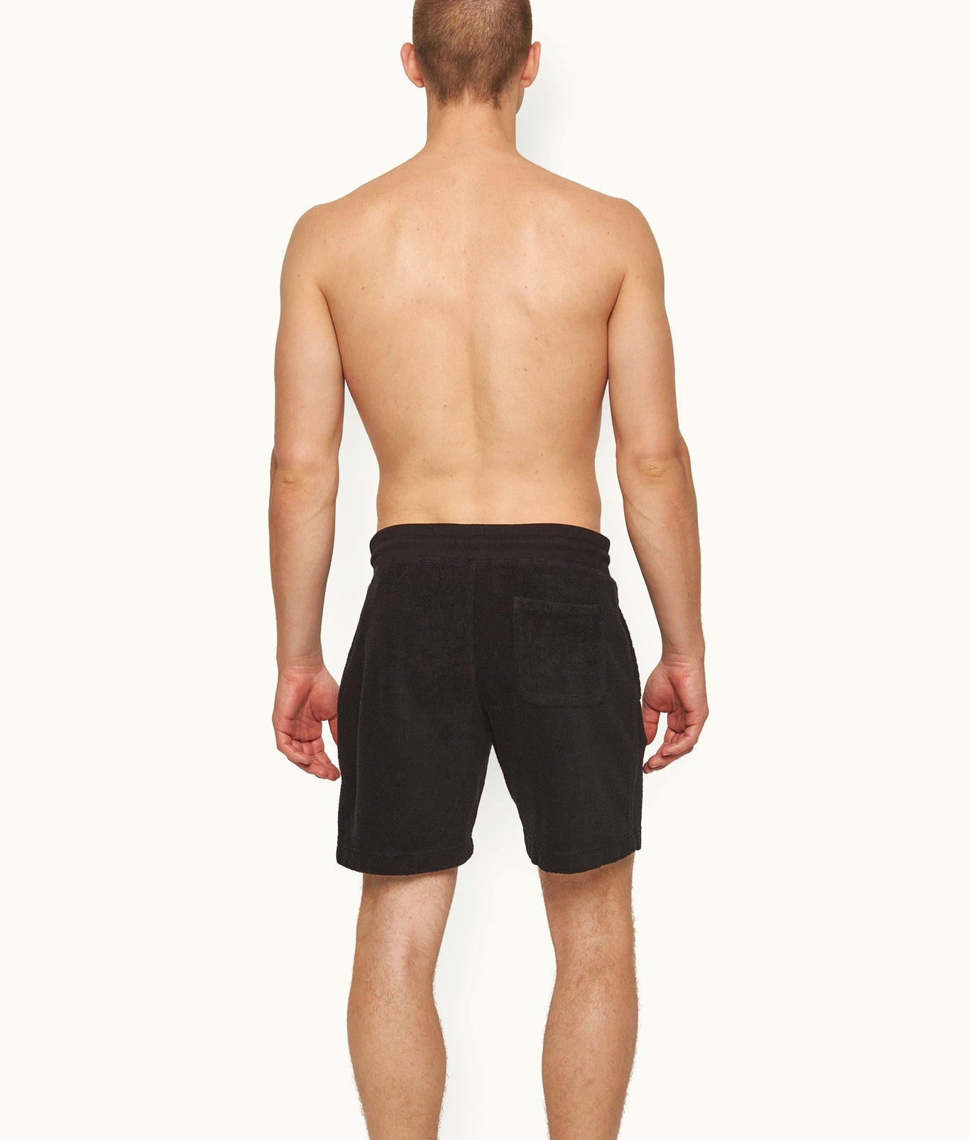 Trevone Classic Fit Stripe Seam Towelling Sweat Shorts | Black