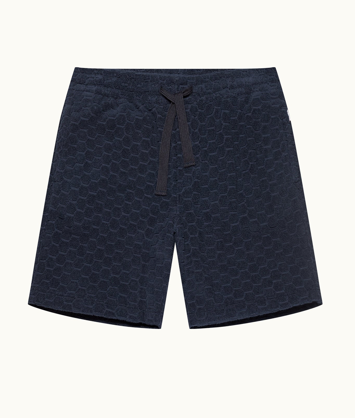 Trevone Towelling Atom Jacquard Classic Fit Cotton Towelling Sweat Shorts | Night Iris