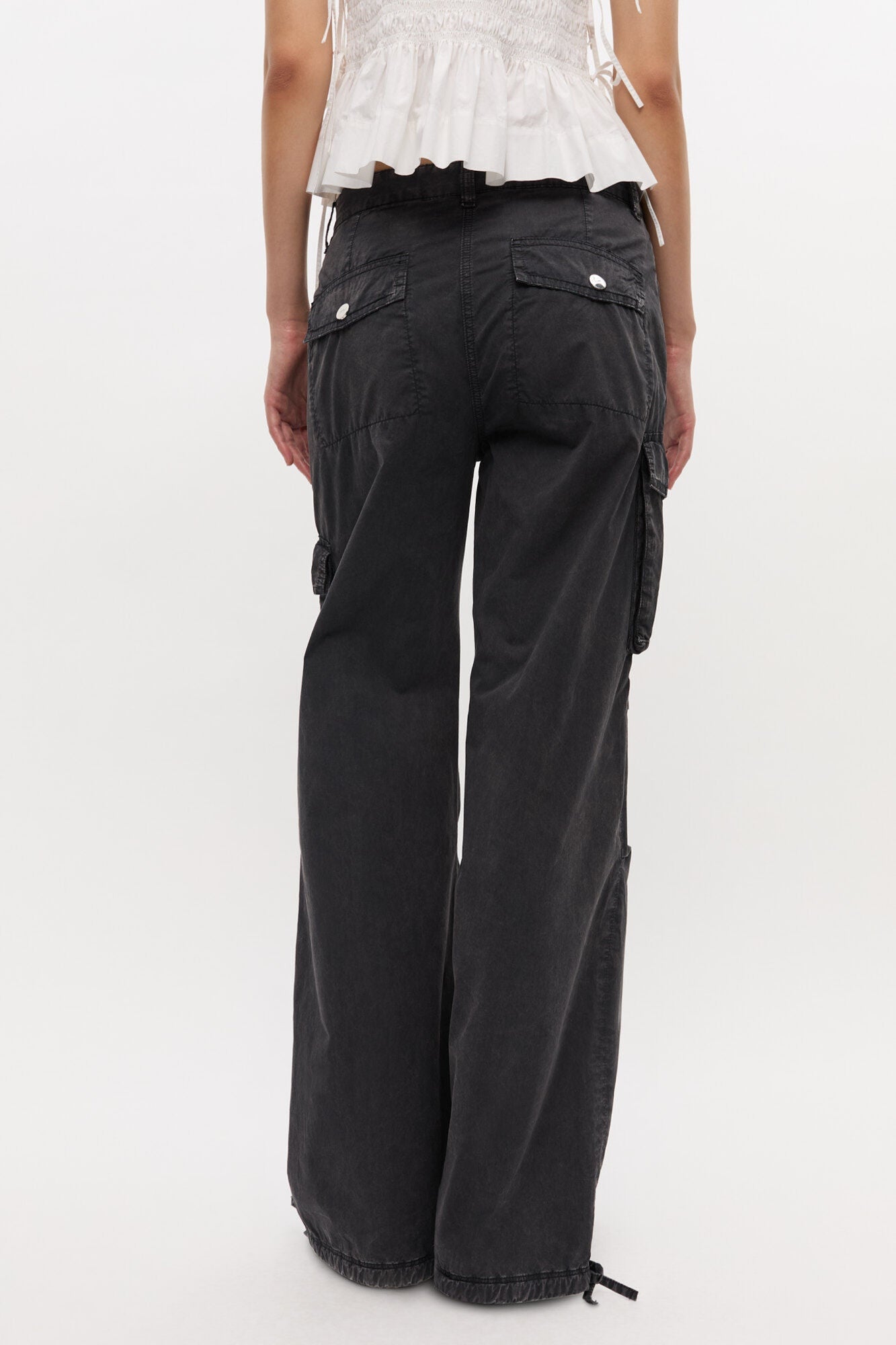 Trouseres in Black Washed Twill | Phantom