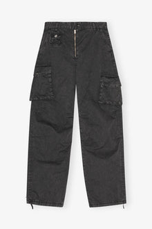 Trouseres in Black Washed Twill | Phantom
