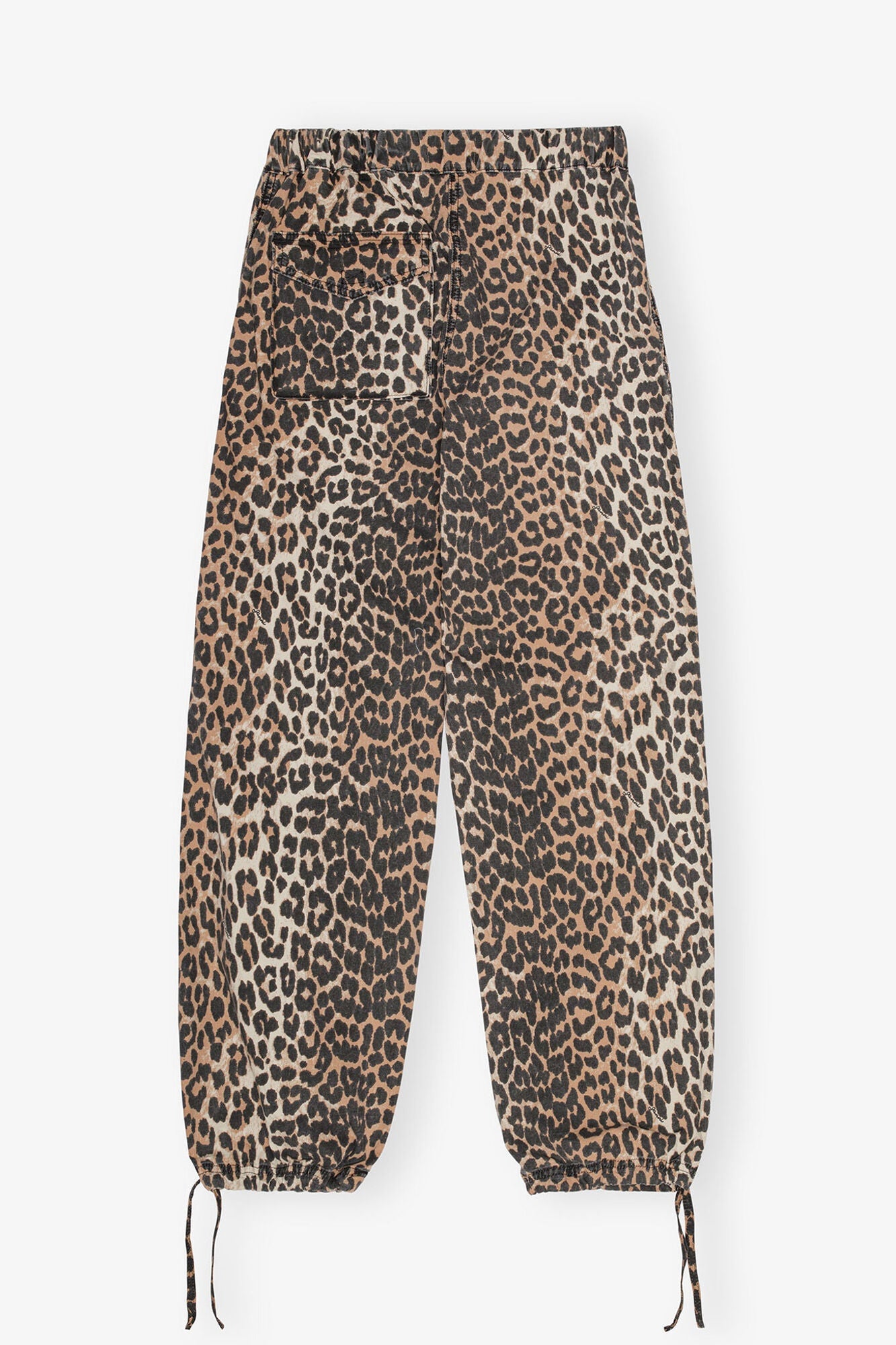 Trousers in Leopard Washed Cotton Canvas | Almond Milk