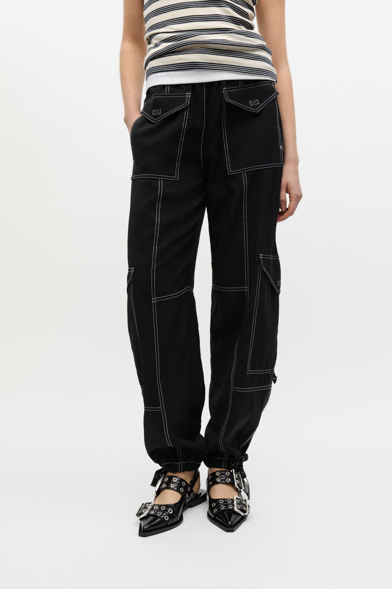 Trousers in Light Slub | Black
