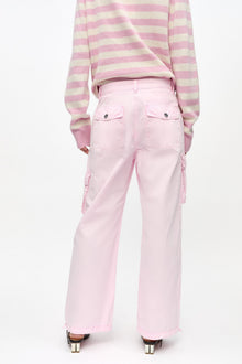 Trousers in Washed Cotton Twill | Primrose Pink
