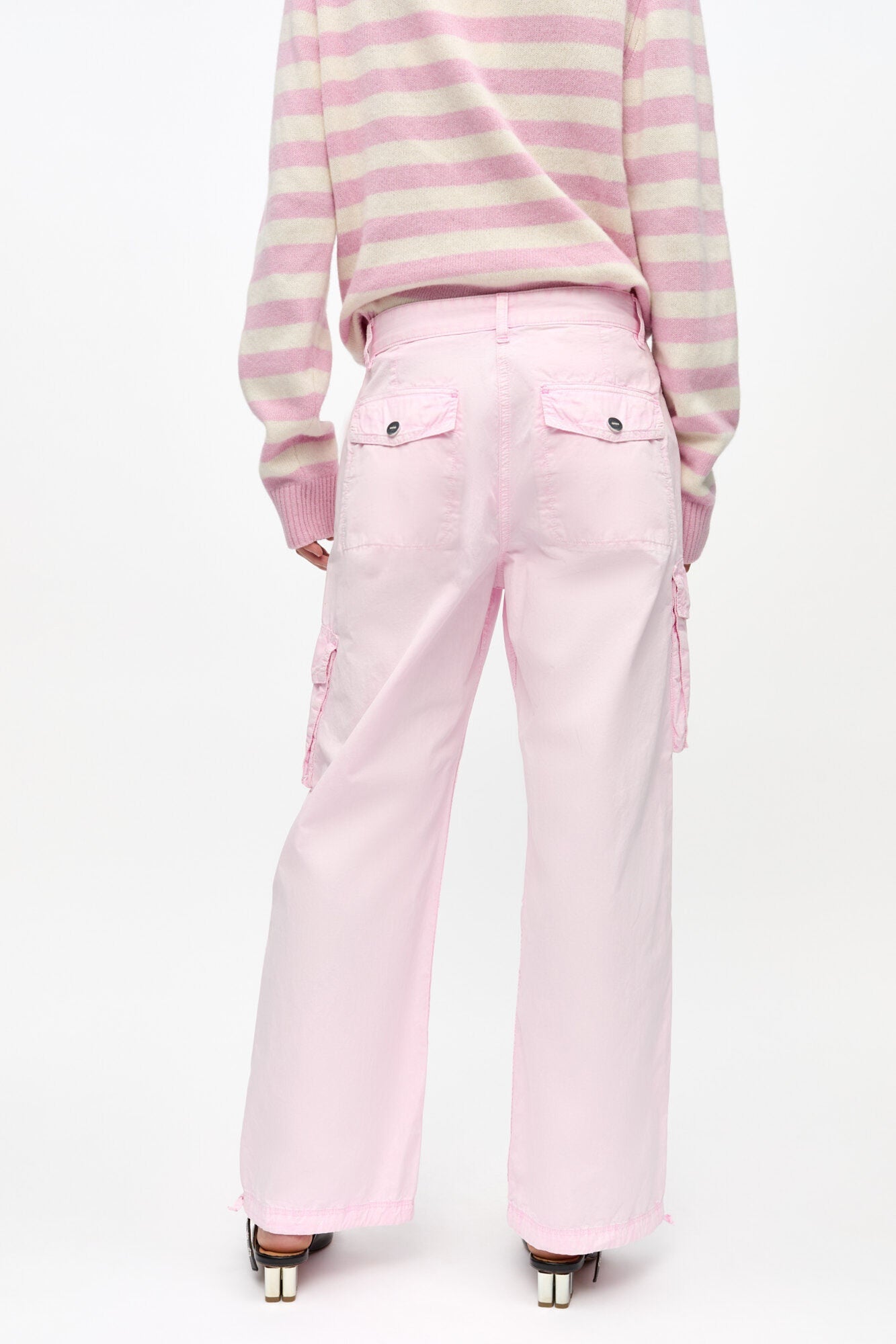 Trousers in Washed Cotton Twill | Primrose Pink