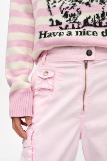 Trousers in Washed Cotton Twill | Primrose Pink