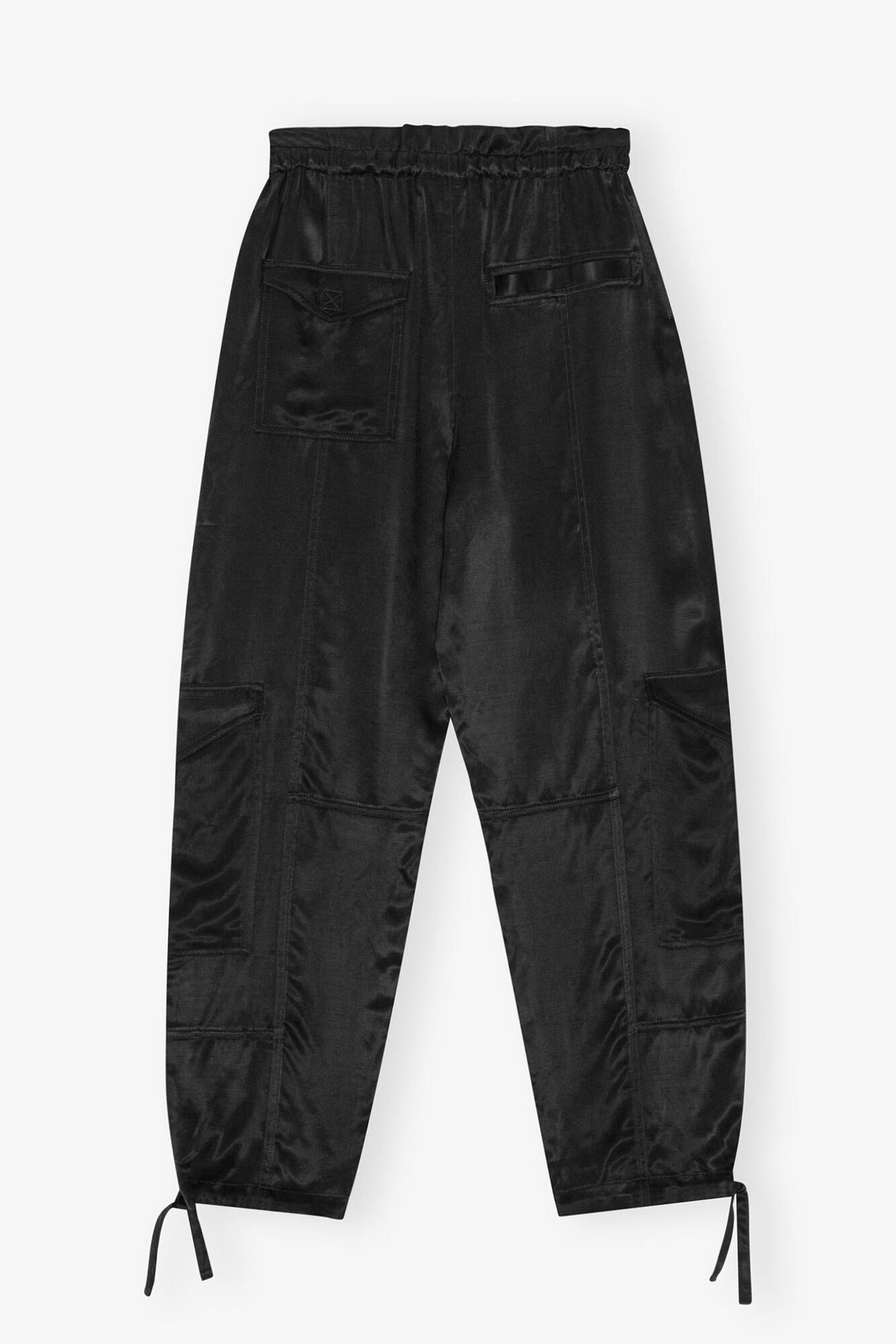 Trousers in Washed Satin | Black