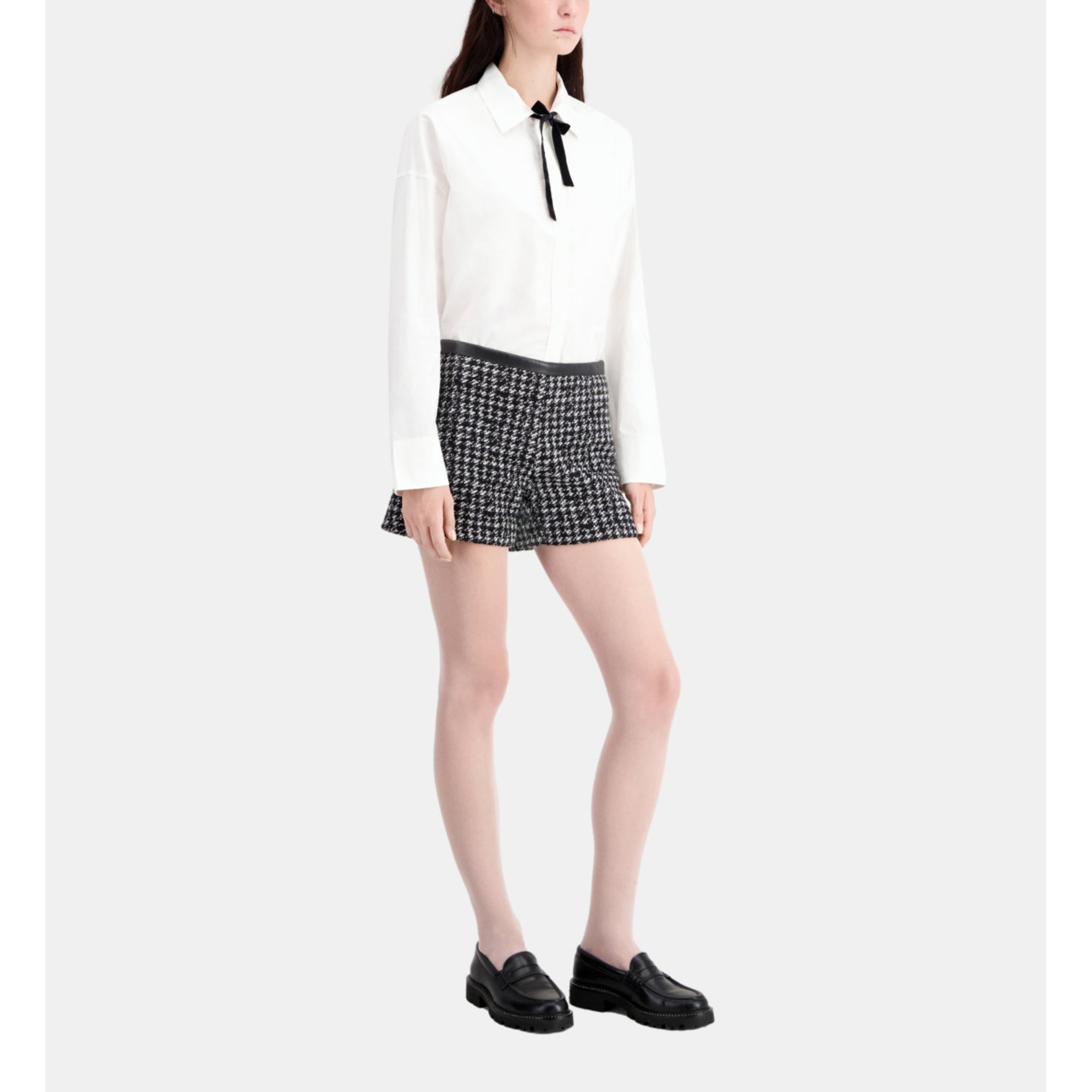 Tweed Shorts | Women | Black x White