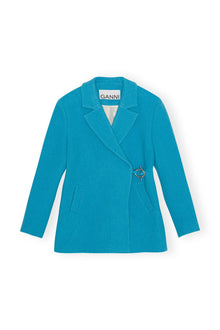 Twill Wool Suiting Blazer | Blue Curacao