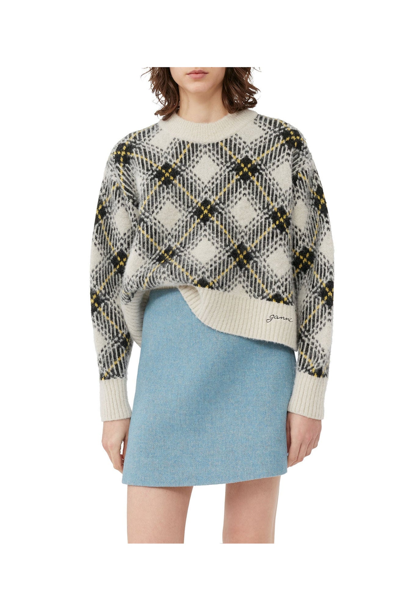 Twill Wool Suiting Mini Skirt | Heather