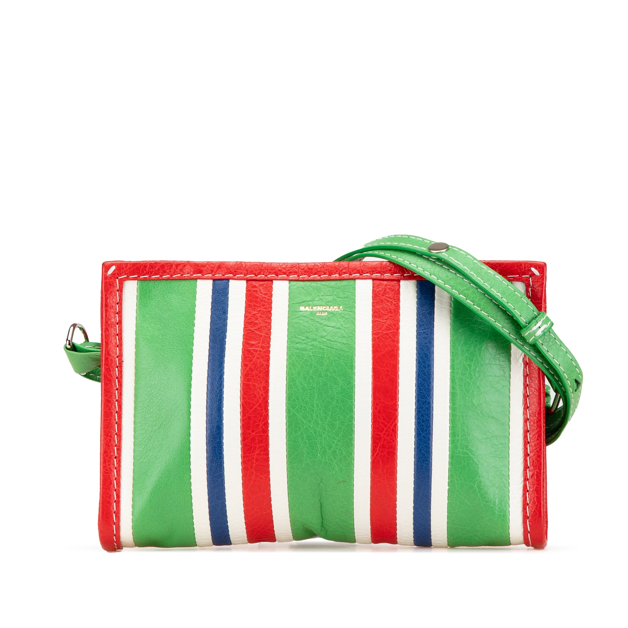 Balenciaga | Pre-Owned Lambskin Bazar Crossbody | Green