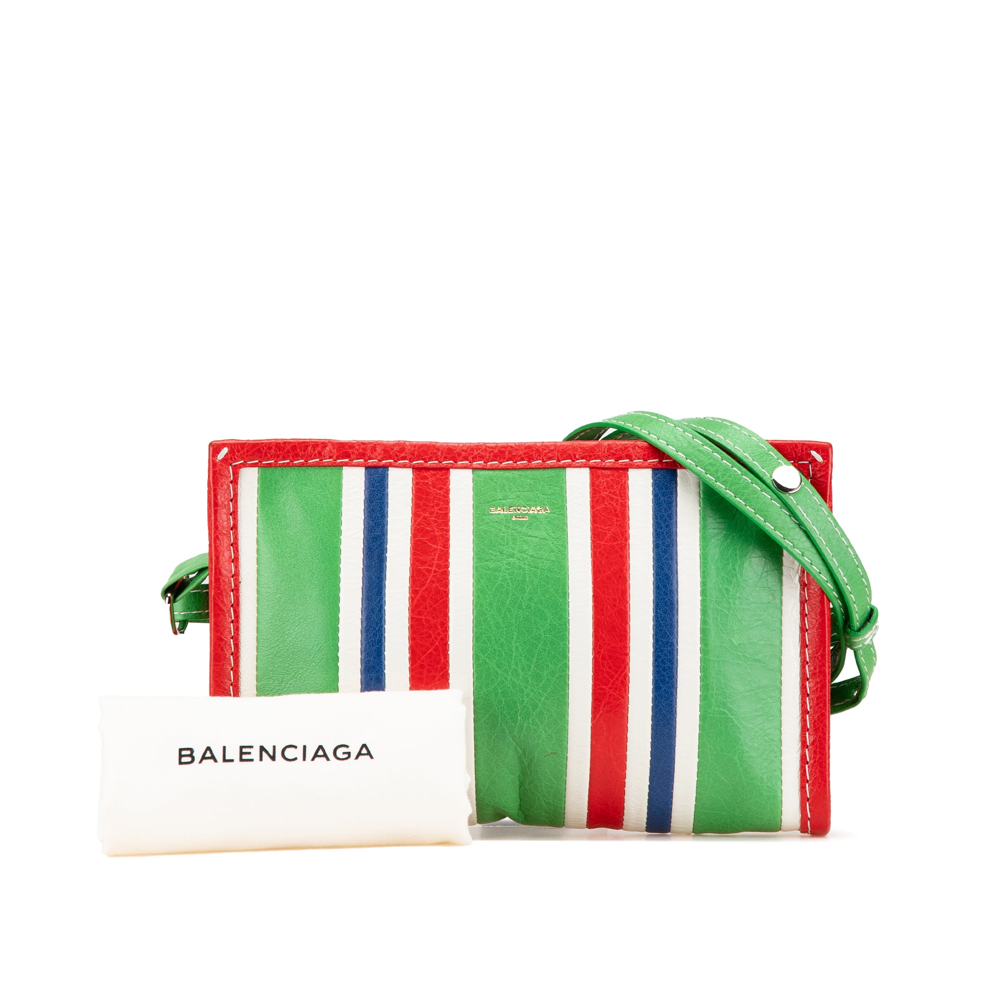 Balenciaga | Pre-Owned Lambskin Bazar Crossbody | Green