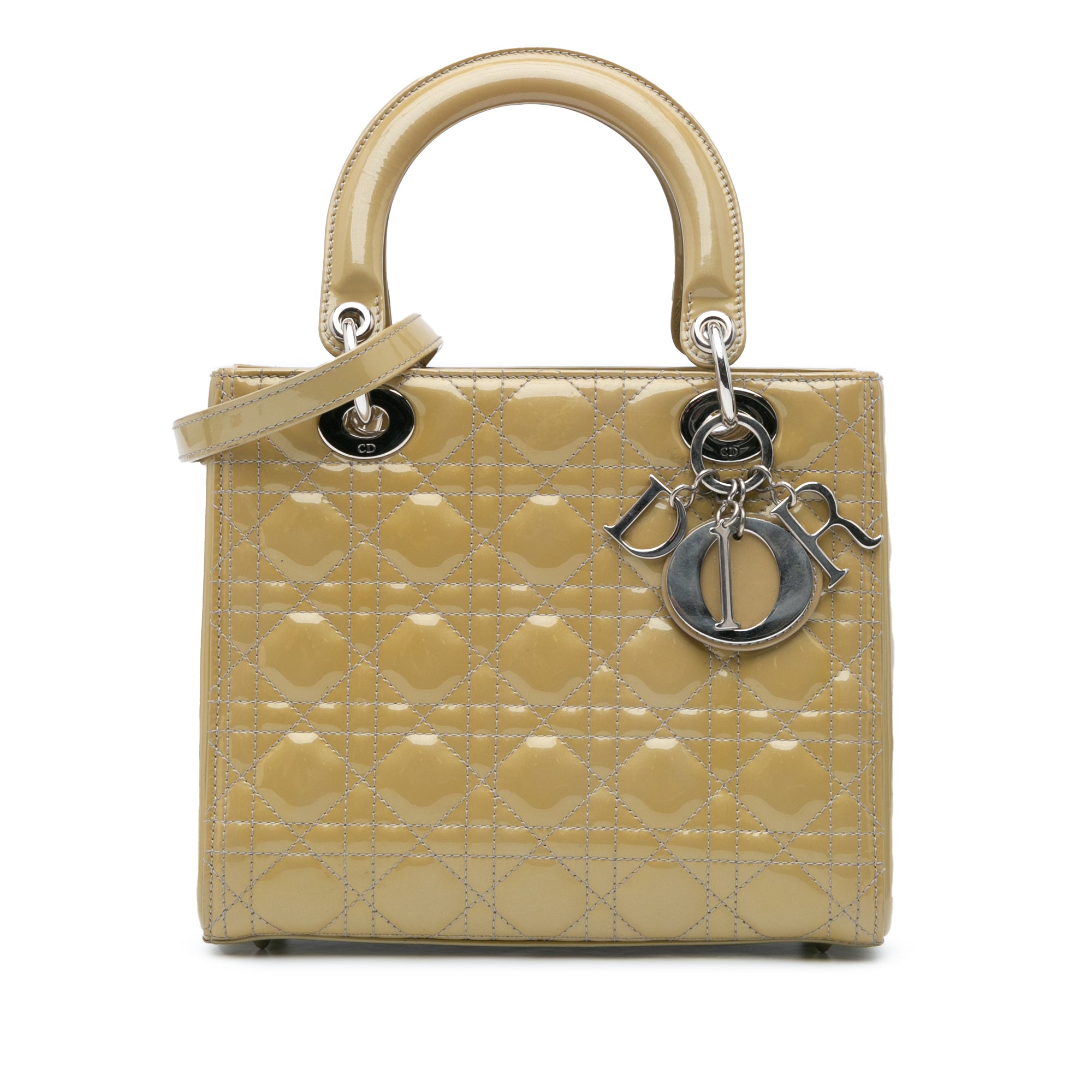 Dior | Pre-Owned Medium Patent Cannage Lady - II | Brown/Caramel