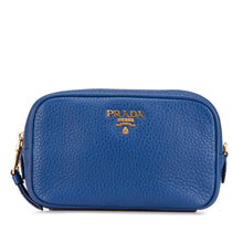 Prada | Pre-Owned Vitello Daino Cosmetic Pouch | Blue