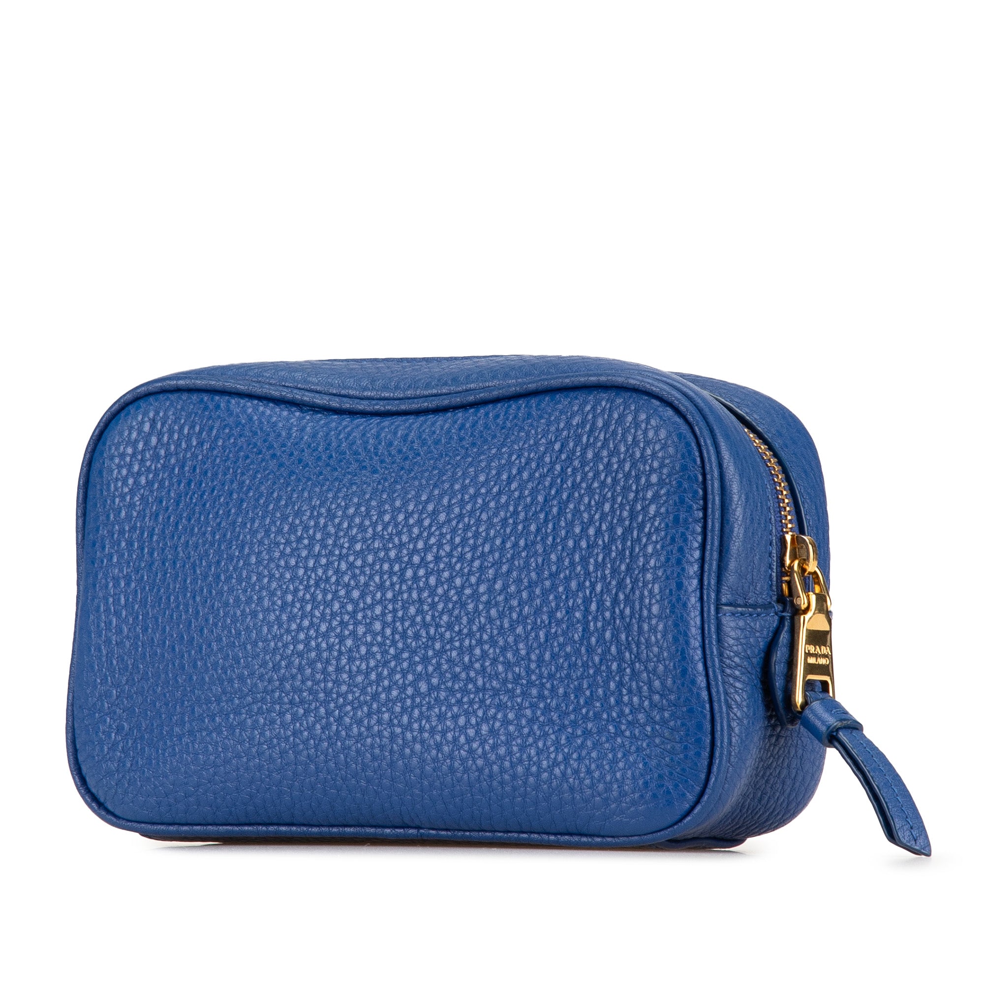Prada | Pre-Owned Vitello Daino Cosmetic Pouch | Blue