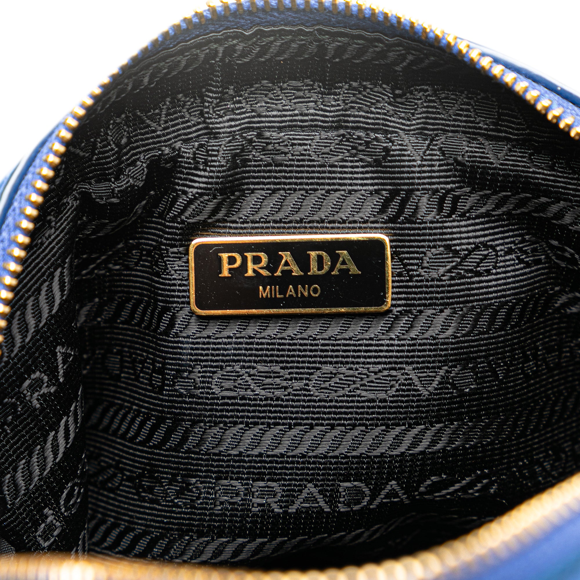 Prada | Pre-Owned Vitello Daino Cosmetic Pouch | Blue