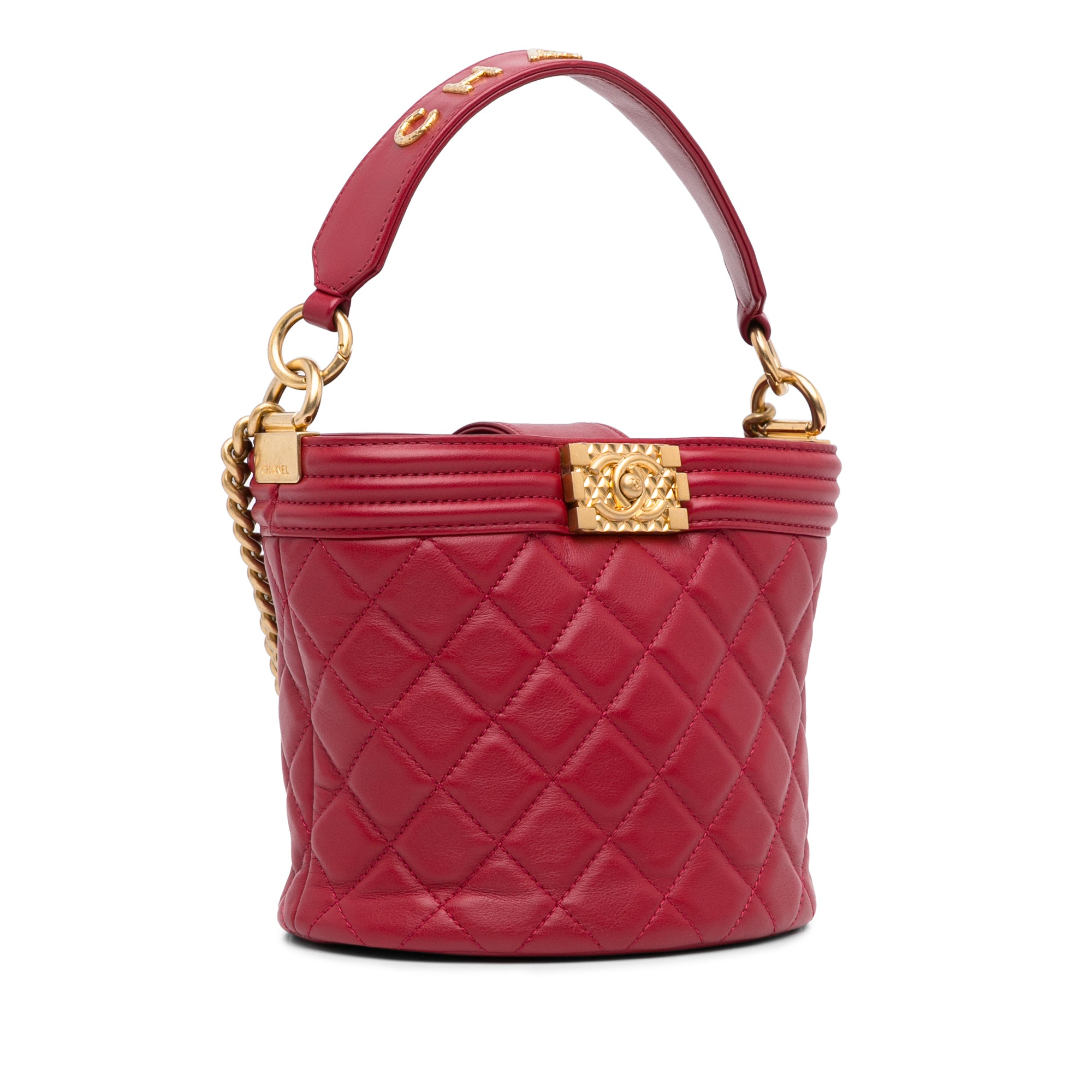 Chanel | Pre-Owned Calfskin Boy Bucket Bag | Red
