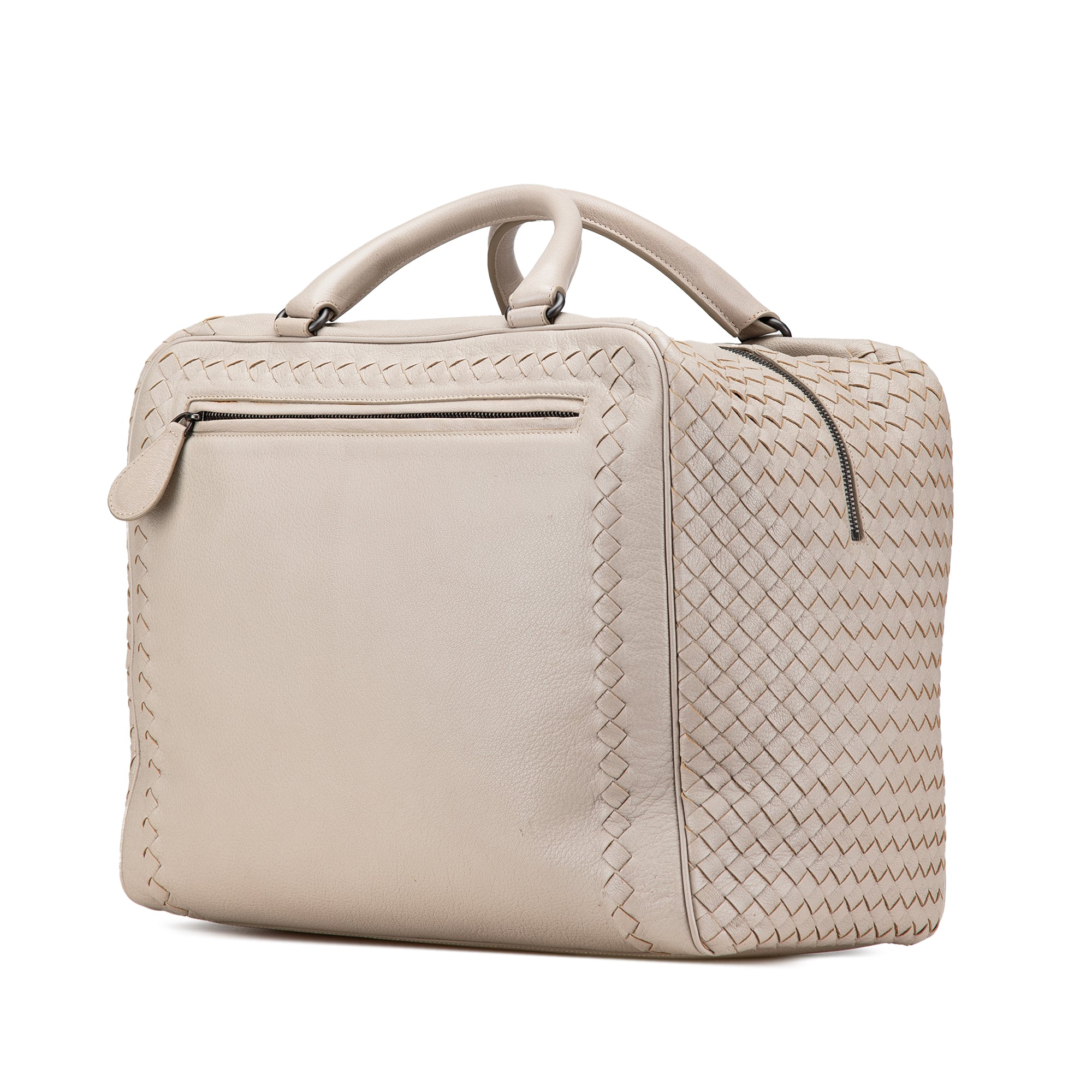 Bottega Veneta | Pre-Owned Nappa Intrecciato Handbag | Brown/Light Beige
