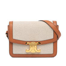 Celine | Pre-Owned Teen Canvas and Calfskin Triomphe Crossbody | Brown/Beige