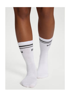 Unisex Half-Crew Socks | White/Black