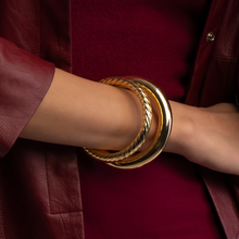 Twisted Whitney Bangle | 18K Yellow Gold-Plated