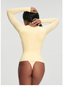 V-Neck Long Sleeve Top | Lemon Meringue