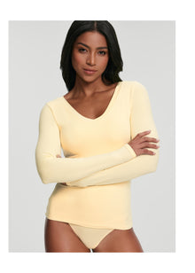 V-Neck Long Sleeve Top | Lemon Meringue