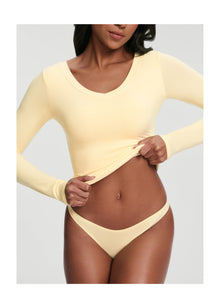 V-Neck Long Sleeve Top | Lemon Meringue