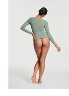 V-Neck Long Sleeve Top | Sage Green