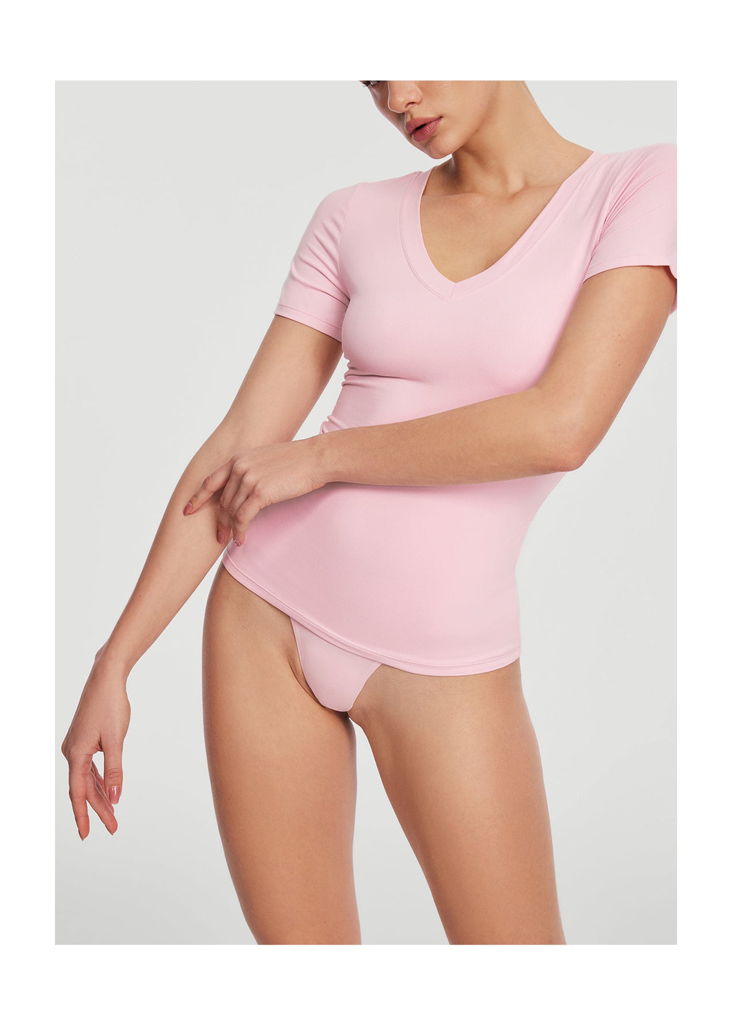 V-Neck T-shirt | Ballet Pink