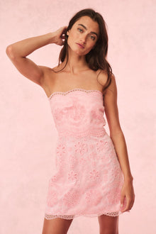 Vailia Organza Eyelet Mini Dress | Pale Pink