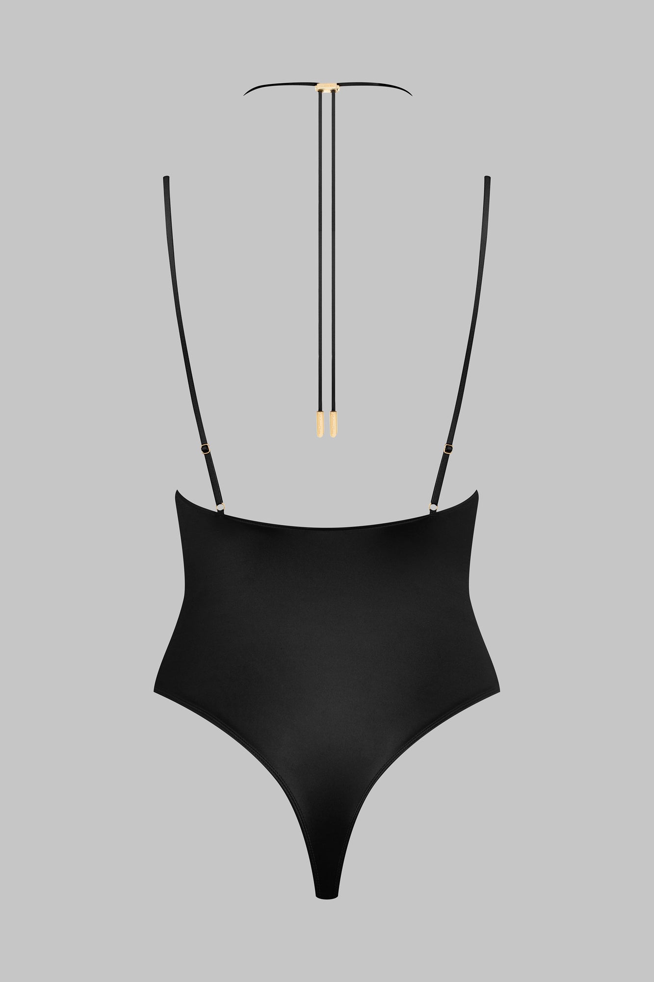 Thong Bodysuit With Straps - French Kiss | Black
