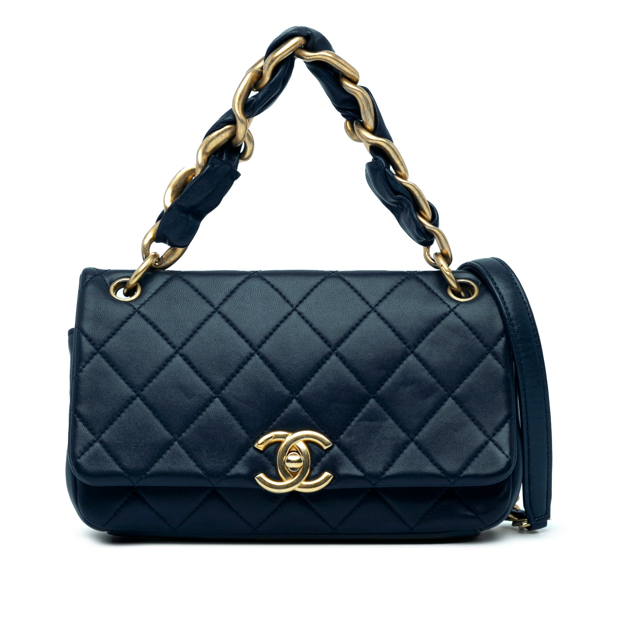 Chanel | Pre-Owned Quilted Lambskin Chain is More Flap | Blue/Navy