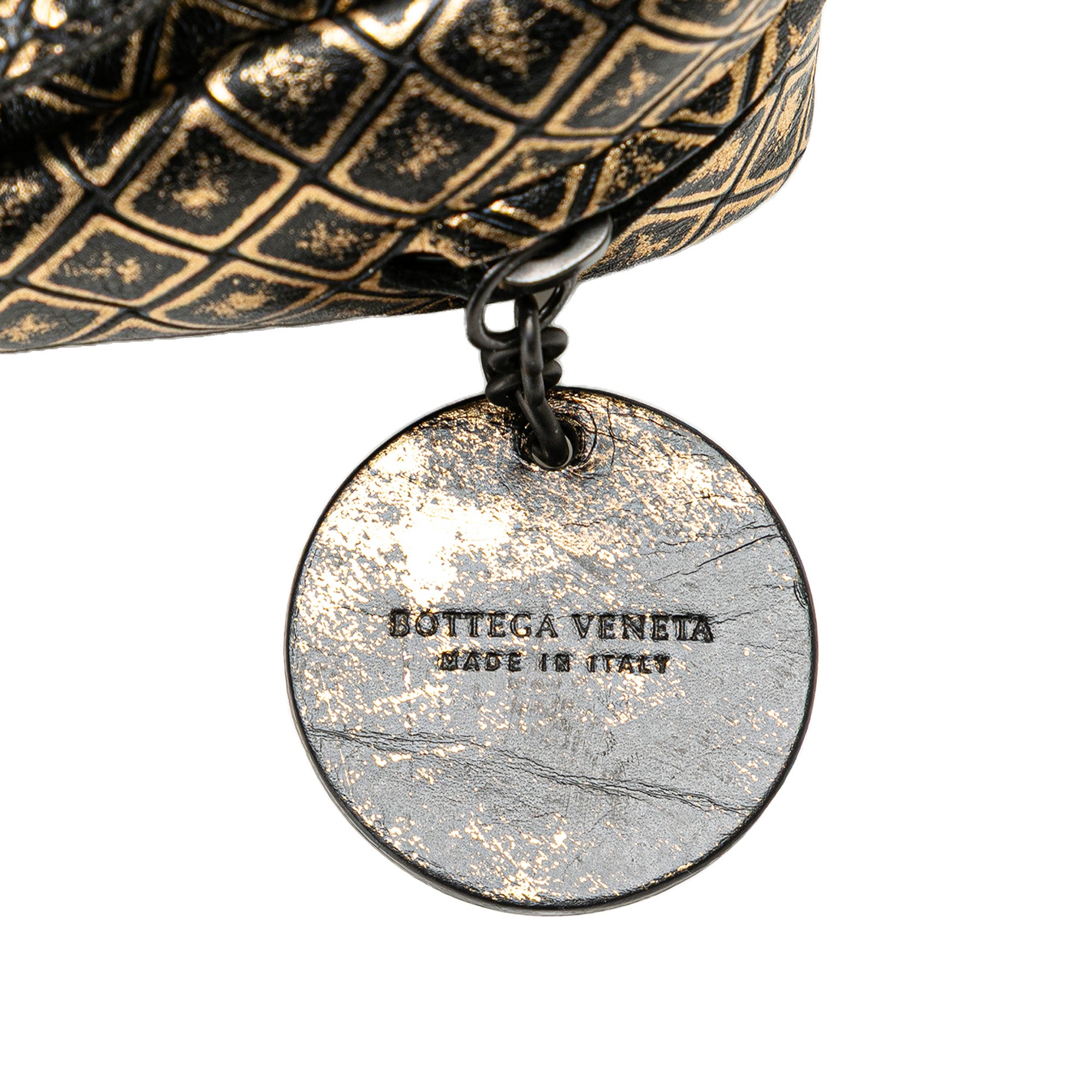 Bottega Veneta | Pre-Owned Intrecciomirage Butterfly Charm Chain Flap | Gold