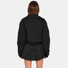 OW Collection Vegas Satin Jacket | Black Caviar